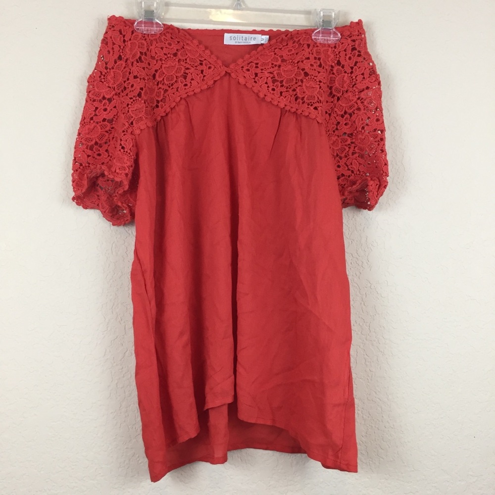 Solitaire red short sleeve top